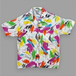 Diane Von Furstenberg Women's Button Down Shirt 90s Geometric Lightweight Sz 8